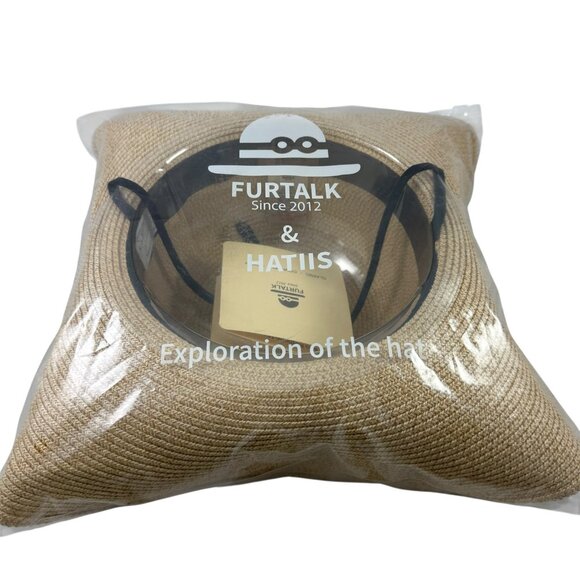 Furtalk Floppy Beach Straw Sun Hat Wide Brim UPF 80+ Protection Packable Travel - Picture 5 of 11